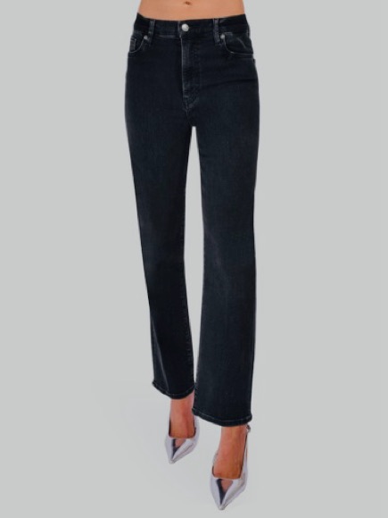 Frame Women’s Denim Wash Black Le Sleek Straight High-Rise Jeans, Sz 28. Nwot